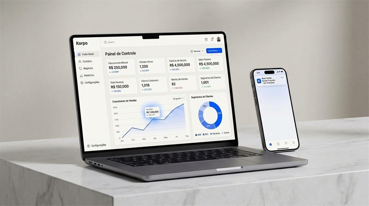 Ecossistema Korpo: CRM, ERP e agente de IA num contato só